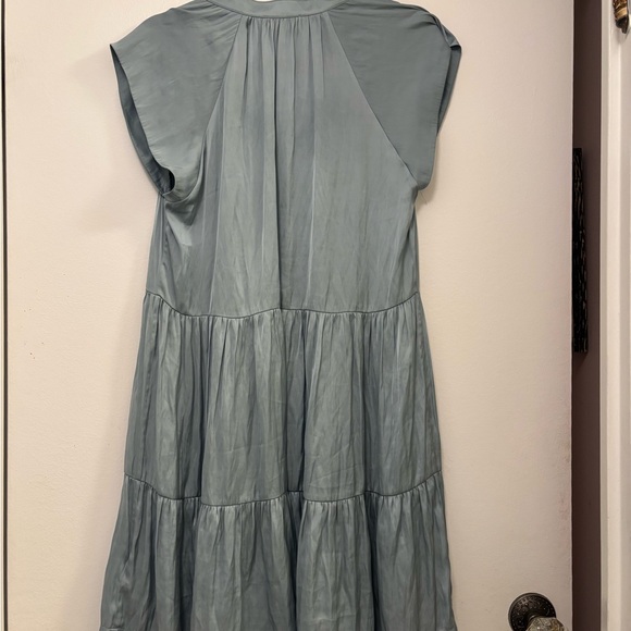 Zadig & Voltaire light blue/ grey Ritu Satin Mini Dress boho S - Picture 3 of 6